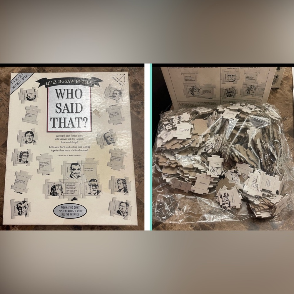 Puzzle “Who Said That?” History Quiz Quotes Jigsaw Sealed Fun 504 pieces